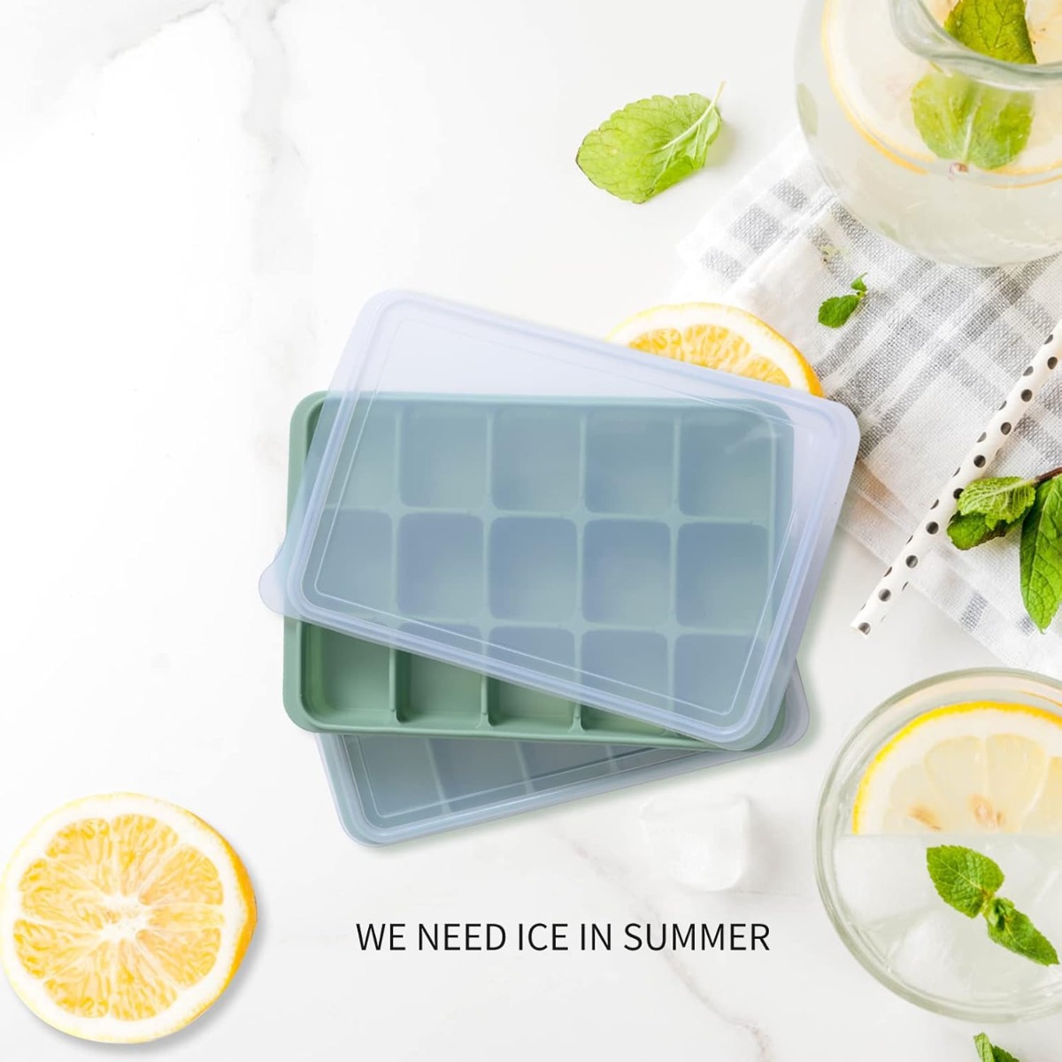 Homemade Food Snacks - Bamboo Green Silicone Ice Cube Tray