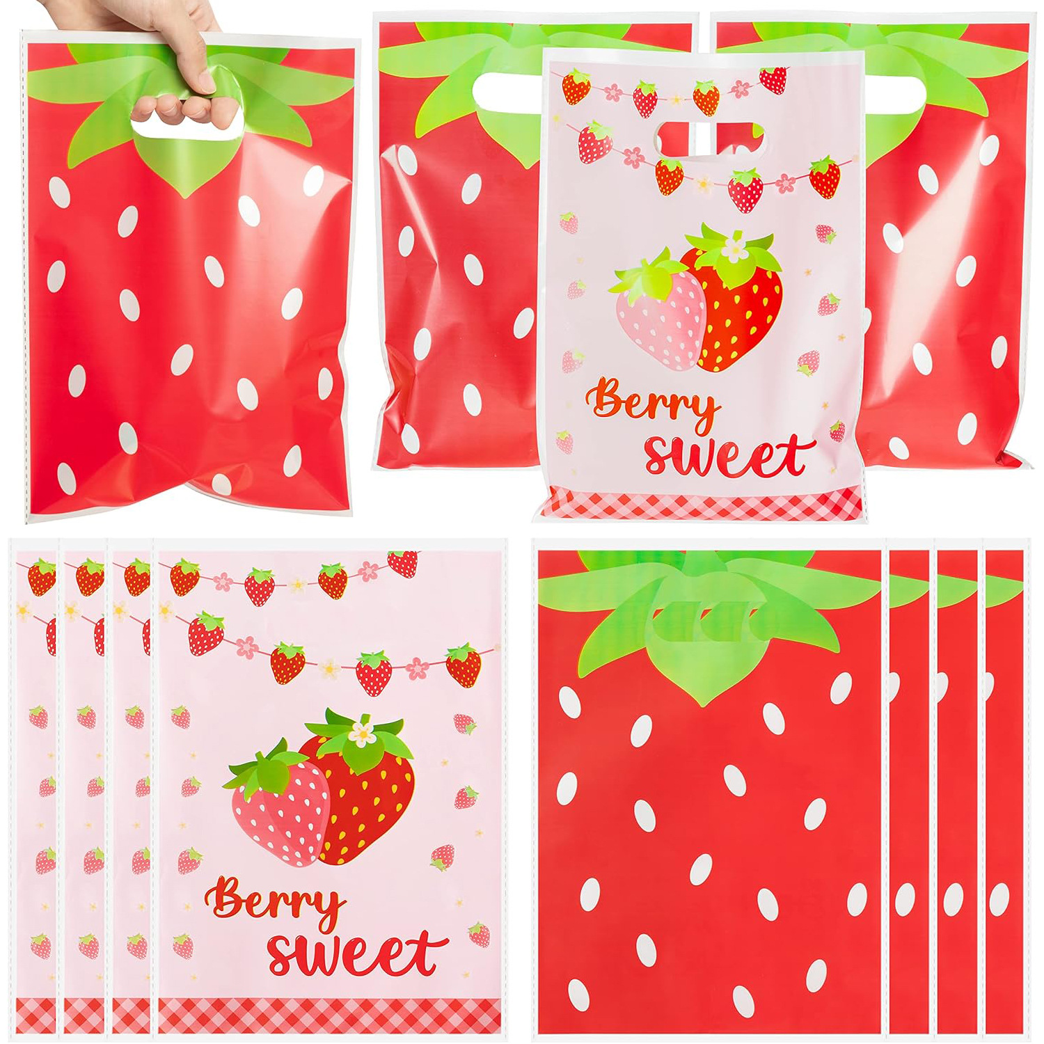 Spicy Food Snacks - 50Pcs Sweet Fruit Strawberry Theme OPP