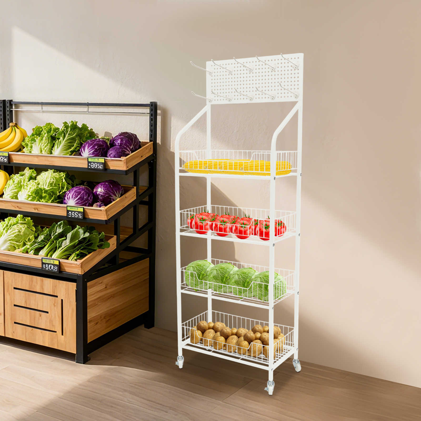 Food Snacks High In Iron - 4-Tier Commercial Retail Display Rack Stand，High-Capacity