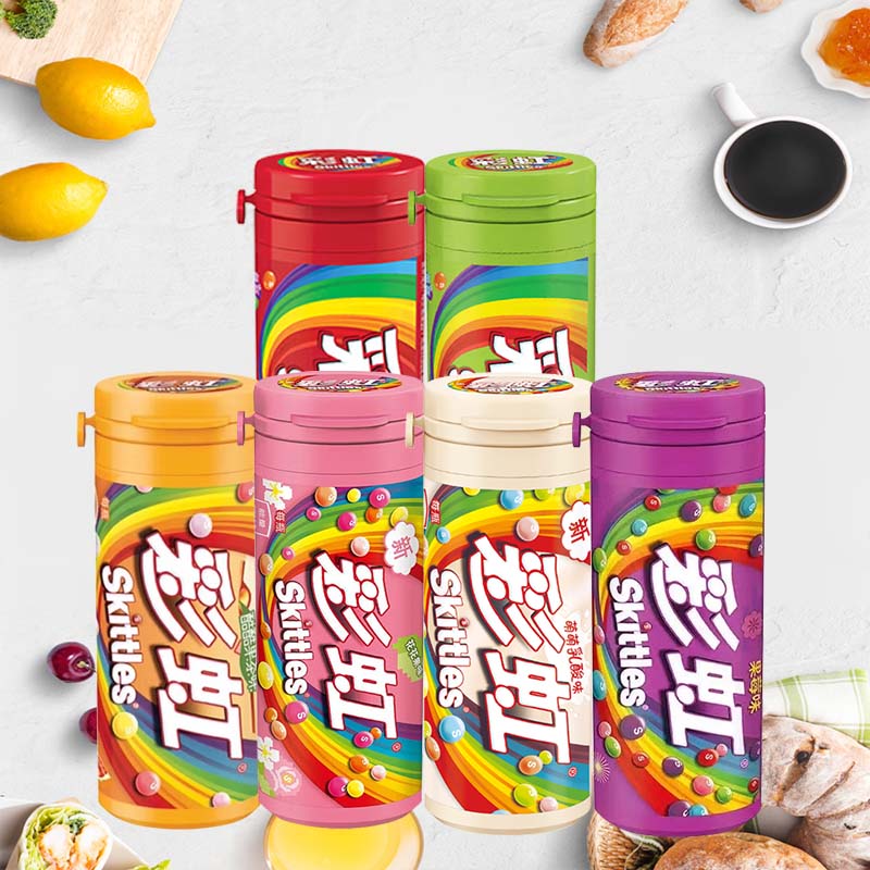 Food Snacks To Eat - Skittles Candy Canned 1.06oz(30g)*4 Cans