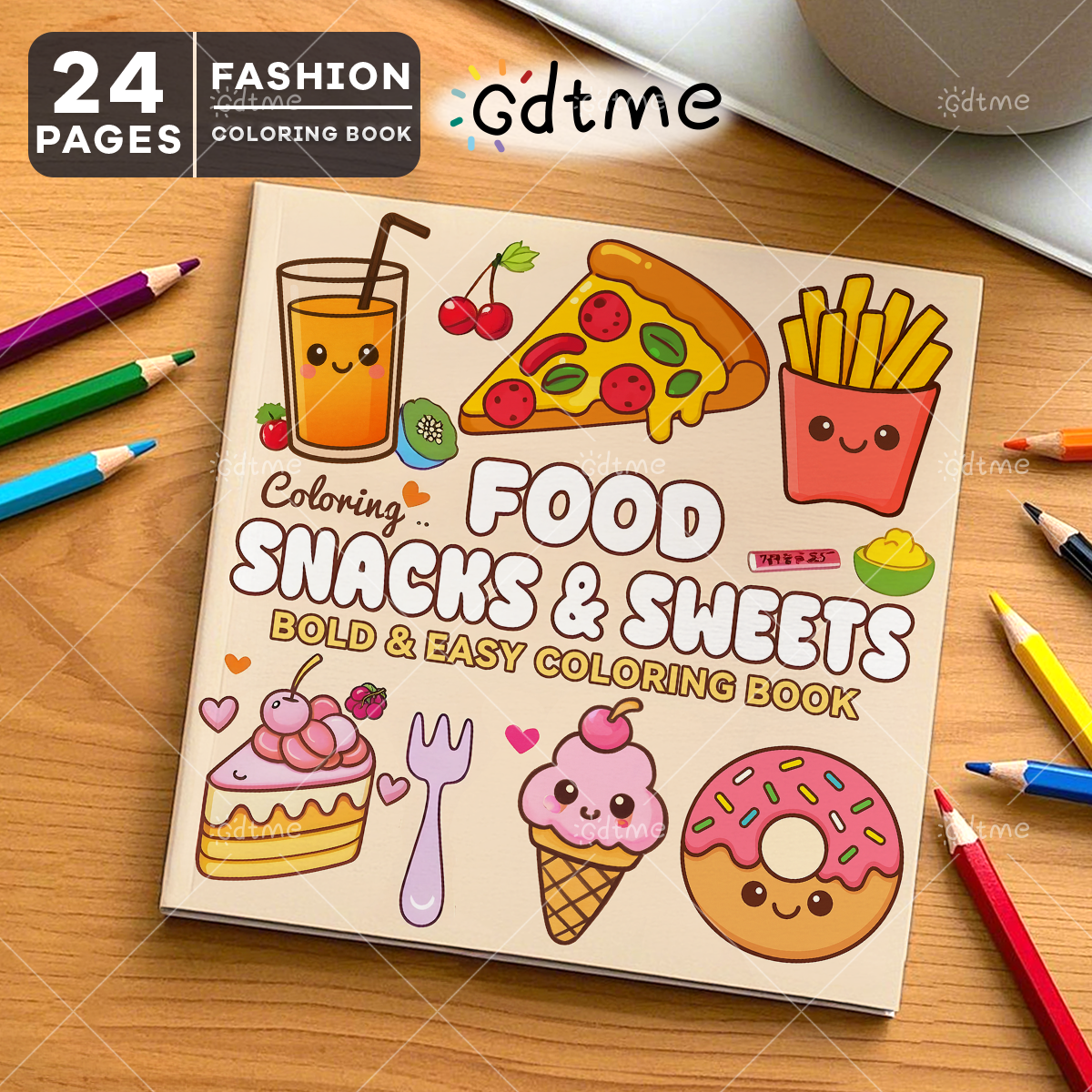 FOOD SNACKS & SWEETS Themed Co - Food Y Snacks Coloring Book ulasan dan harga