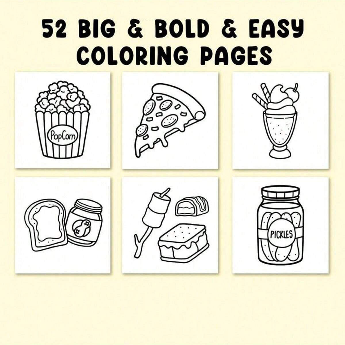 Bview Art Food Drink and Sweet - Food Y Snacks Coloring Book ulasan dan harga