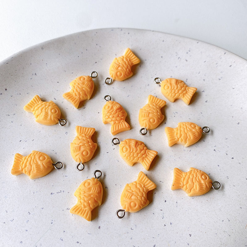 10pcs Kawaii Taiyaki Fish Char - Zinc Food Snacks ulasan dan harga