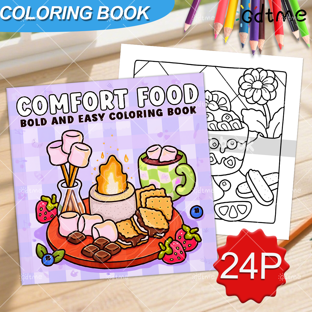 COMFORT FOOD BOLD AND EASY 24  - Food Y Snacks Coloring Book ulasan dan harga