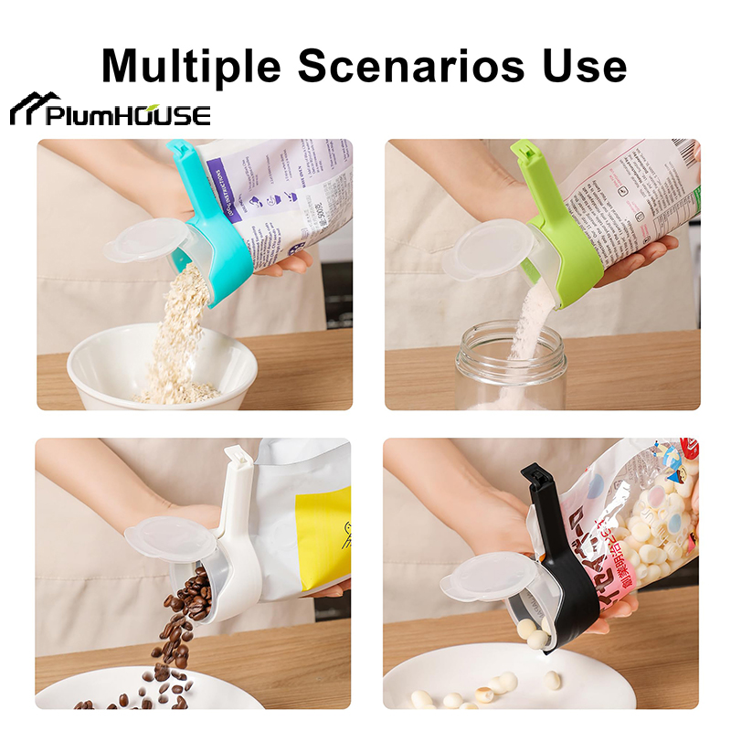 4PCS Food Bag Clips With Pour  - Food Snacks Easy ulasan dan harga