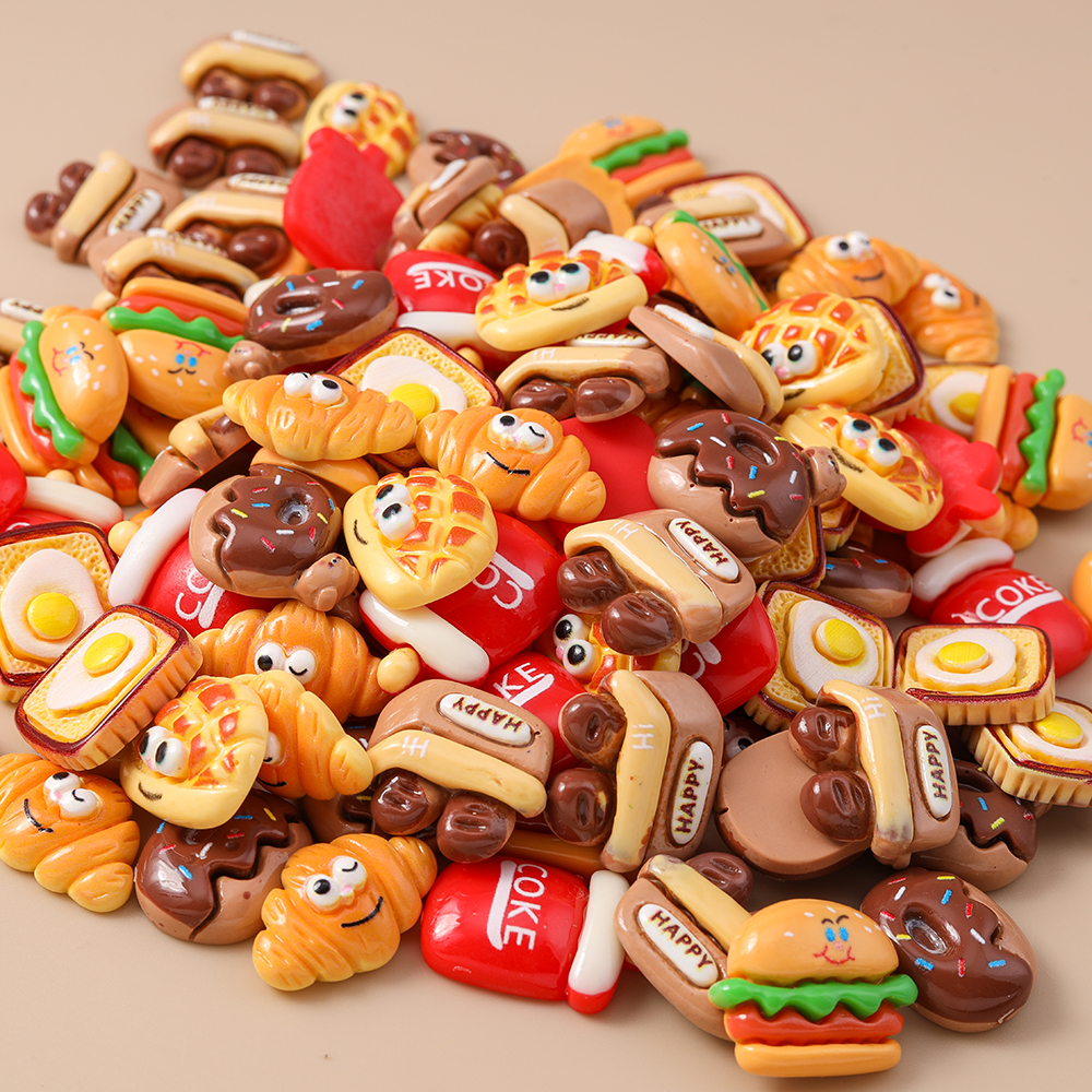 Leslie 15pcs Cute Resin Miniat - Zinc Food Snacks ulasan dan harga