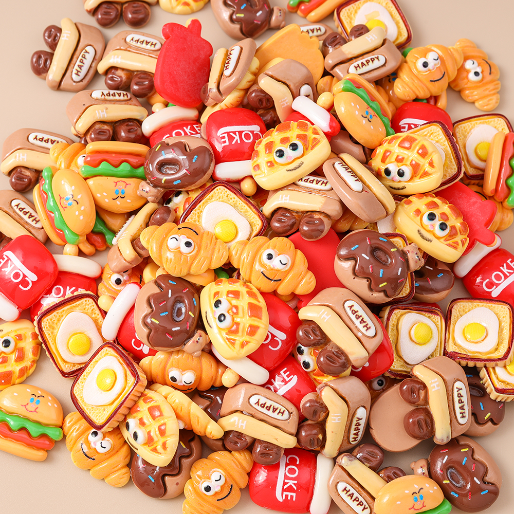 Leslie 15pcs Cute Resin Miniat - Zinc Food Snacks ulasan dan harga