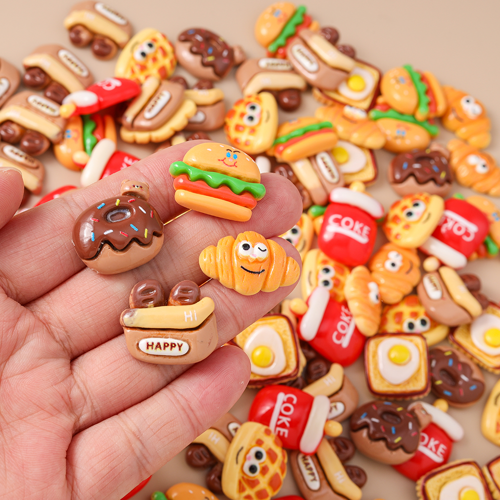 Leslie 15pcs Cute Resin Miniat - Zinc Food Snacks ulasan dan harga