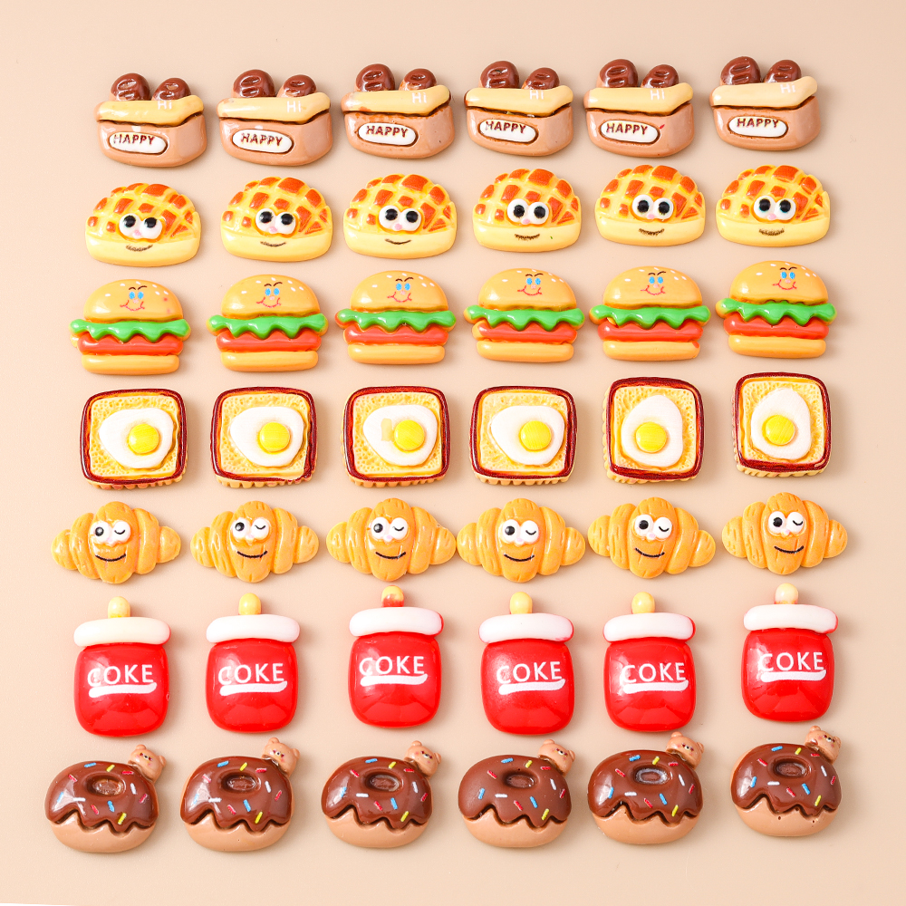Leslie 15pcs Cute Resin Miniat - Zinc Food Snacks ulasan dan harga
