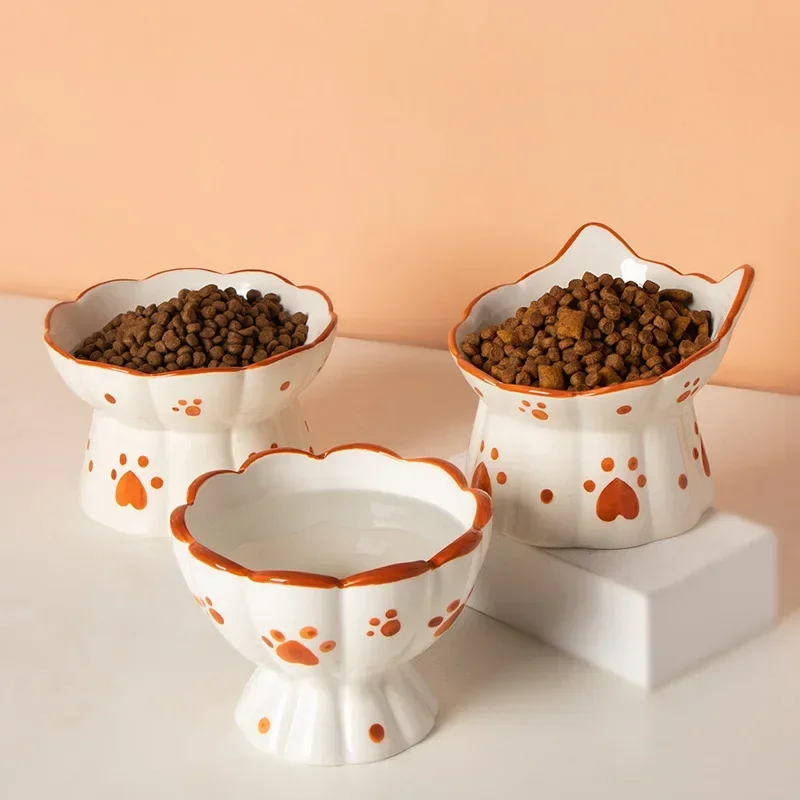Cat Ceramic Food Bowl Elevated - Food Snacks To Eat ulasan dan harga
