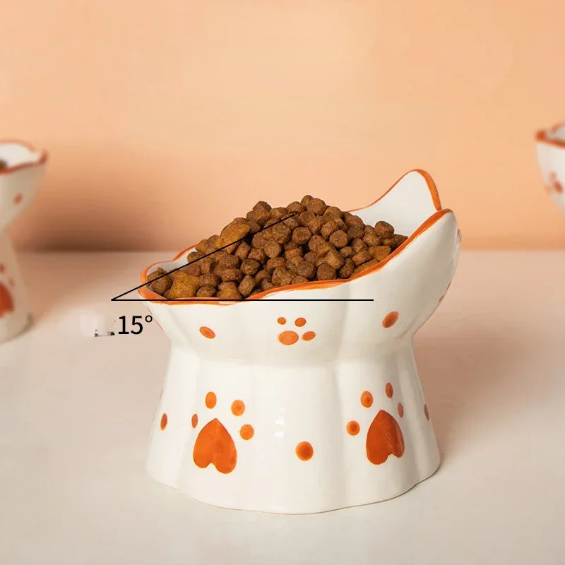 Cat Ceramic Food Bowl Elevated - Food Snacks To Eat ulasan dan harga