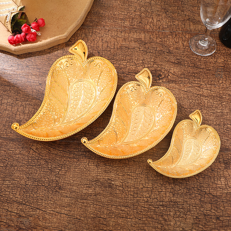 Metal Leaf Snack Plate Vintage - Zinc Food Snacks ulasan dan harga