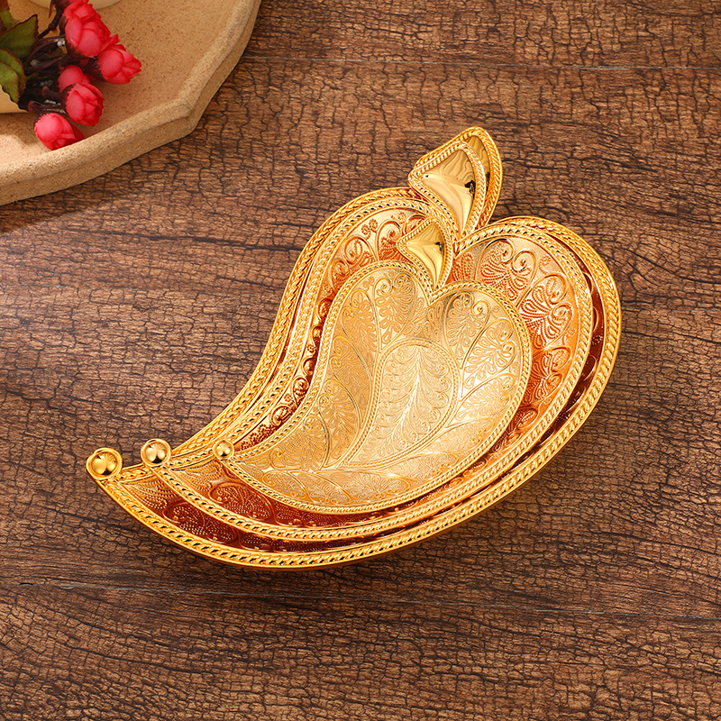 Metal Leaf Snack Plate Vintage - Zinc Food Snacks ulasan dan harga