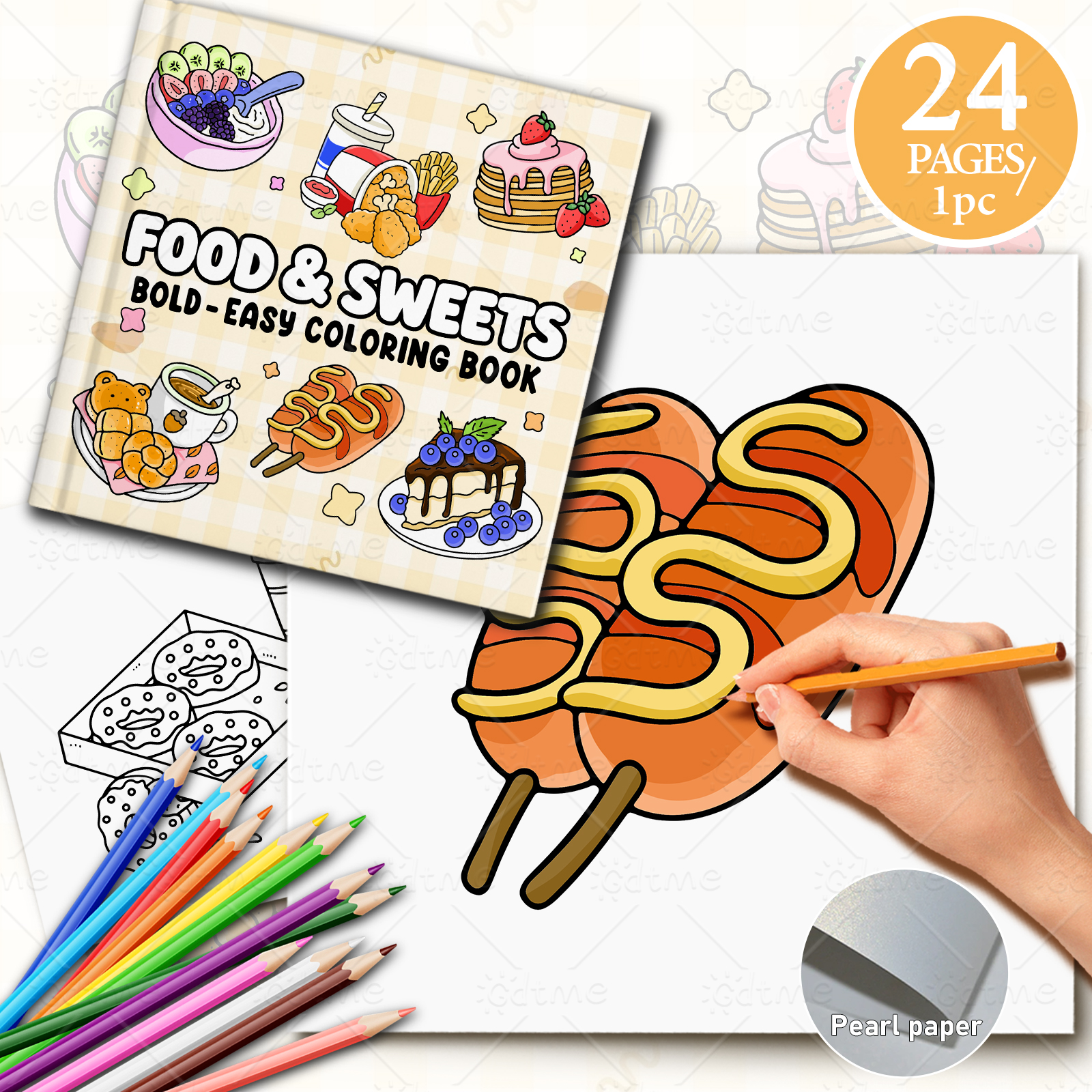 FOOD SWEETS Bold-easy Patterns - Food Y Snacks Coloring Book ulasan dan harga