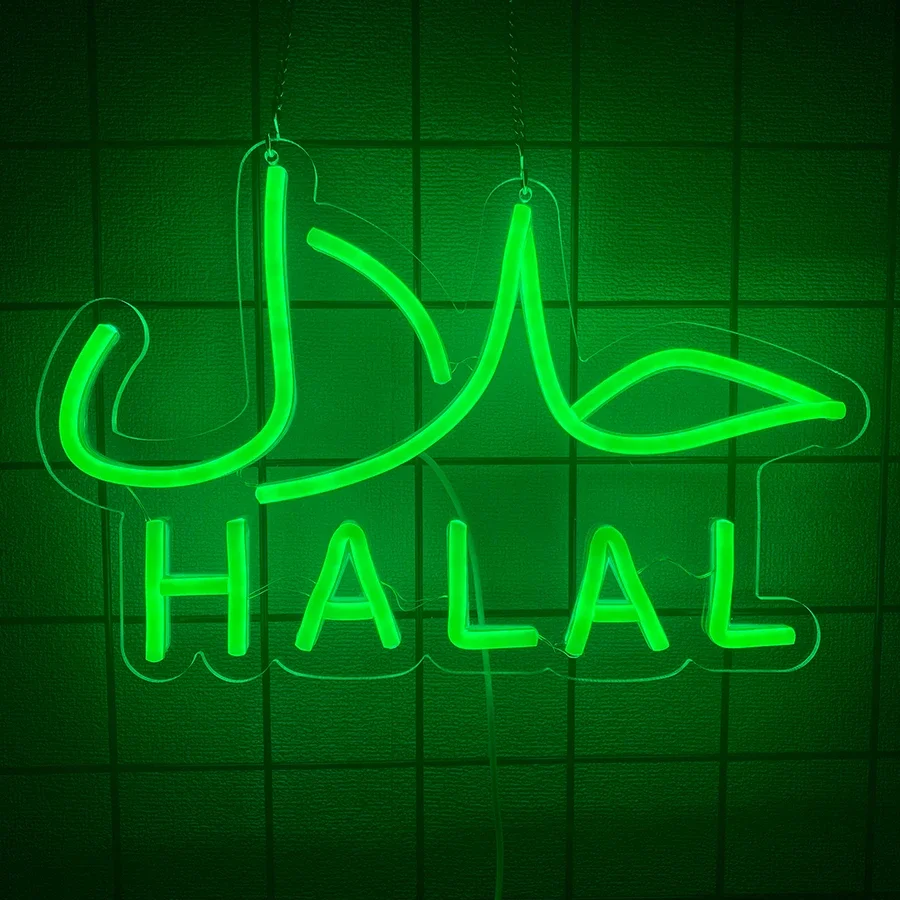 Halal Hanging Door Sign Light  - Food Snacks To Eat ulasan dan harga