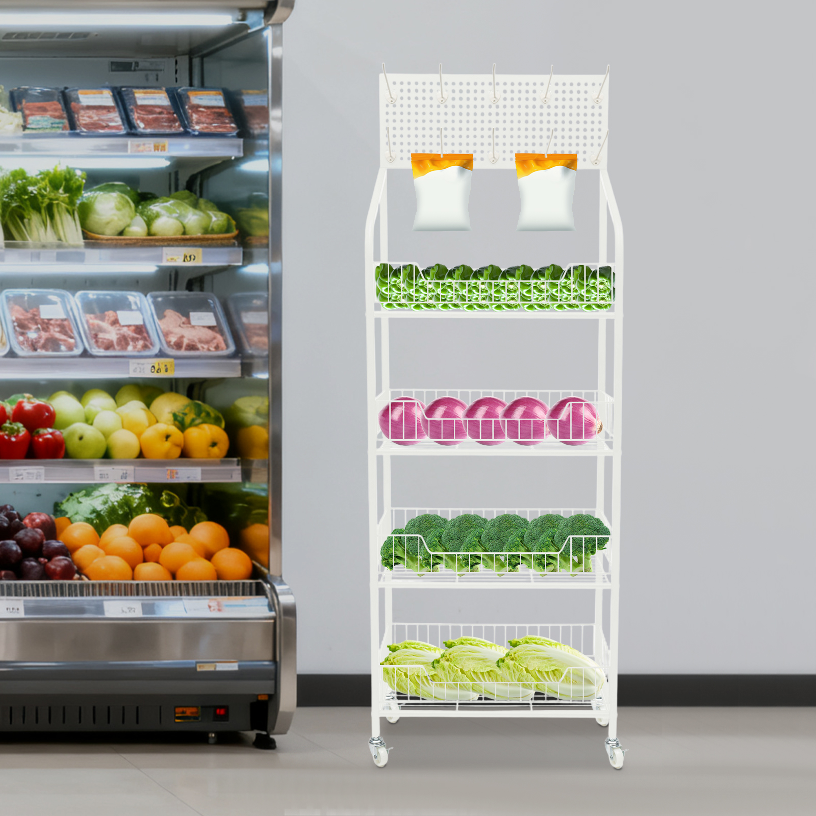 4-Tier Commercial Retail Displ - Food Snacks High In Iron ulasan dan harga