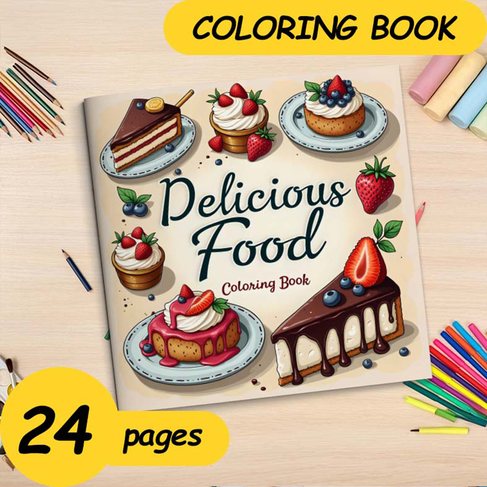 1pc Food Style Art Coloring Bo - Food Y Snacks Coloring Book ulasan dan harga