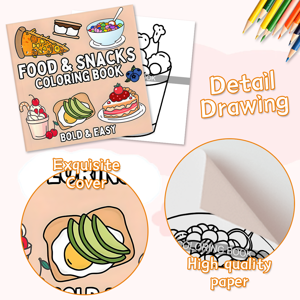 Delicious Food & Snack Themed  - Food Y Snacks Coloring Book ulasan dan harga