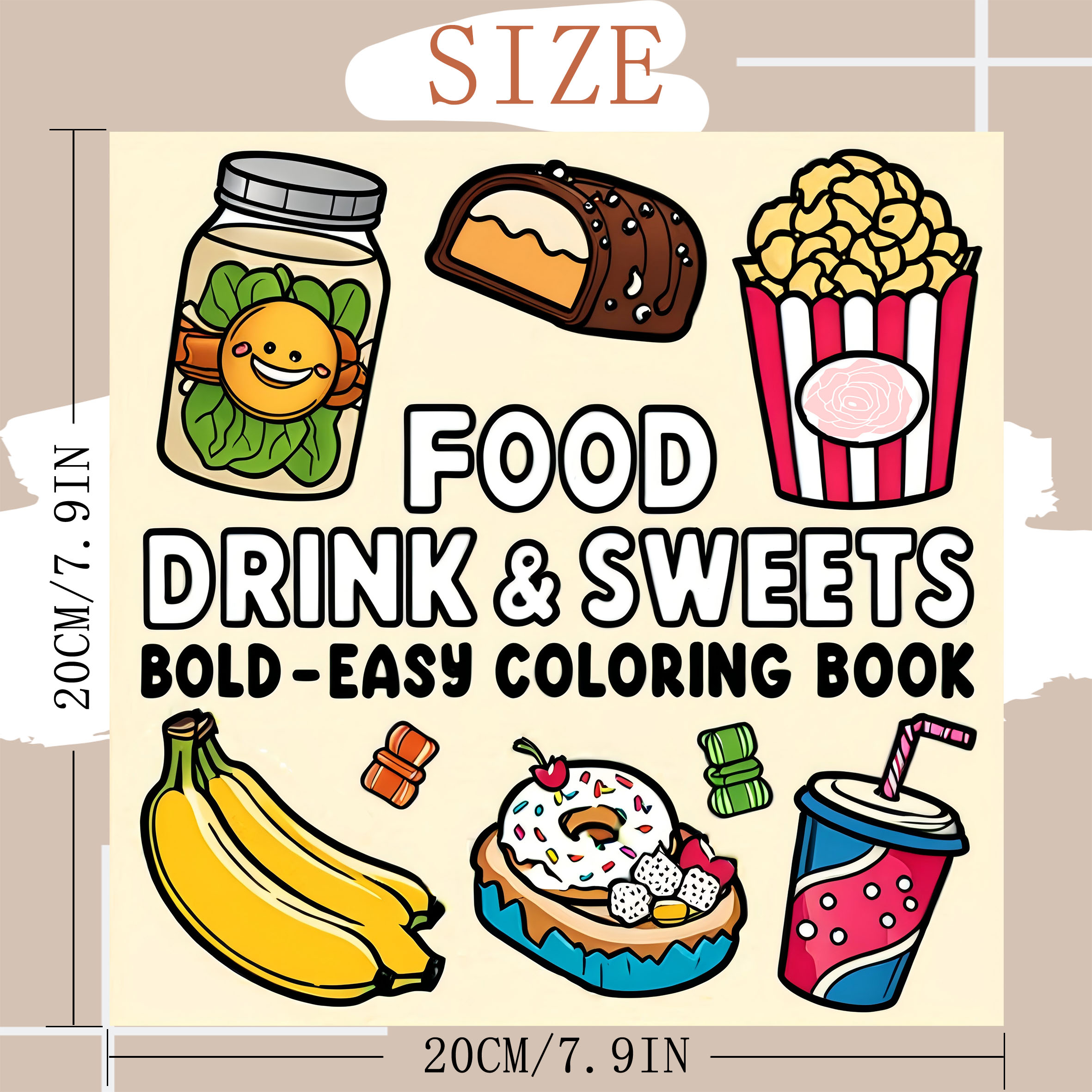 FOOD DRINK & SWEETS BOLD-EASY  - Food Y Snacks Coloring Book ulasan dan harga