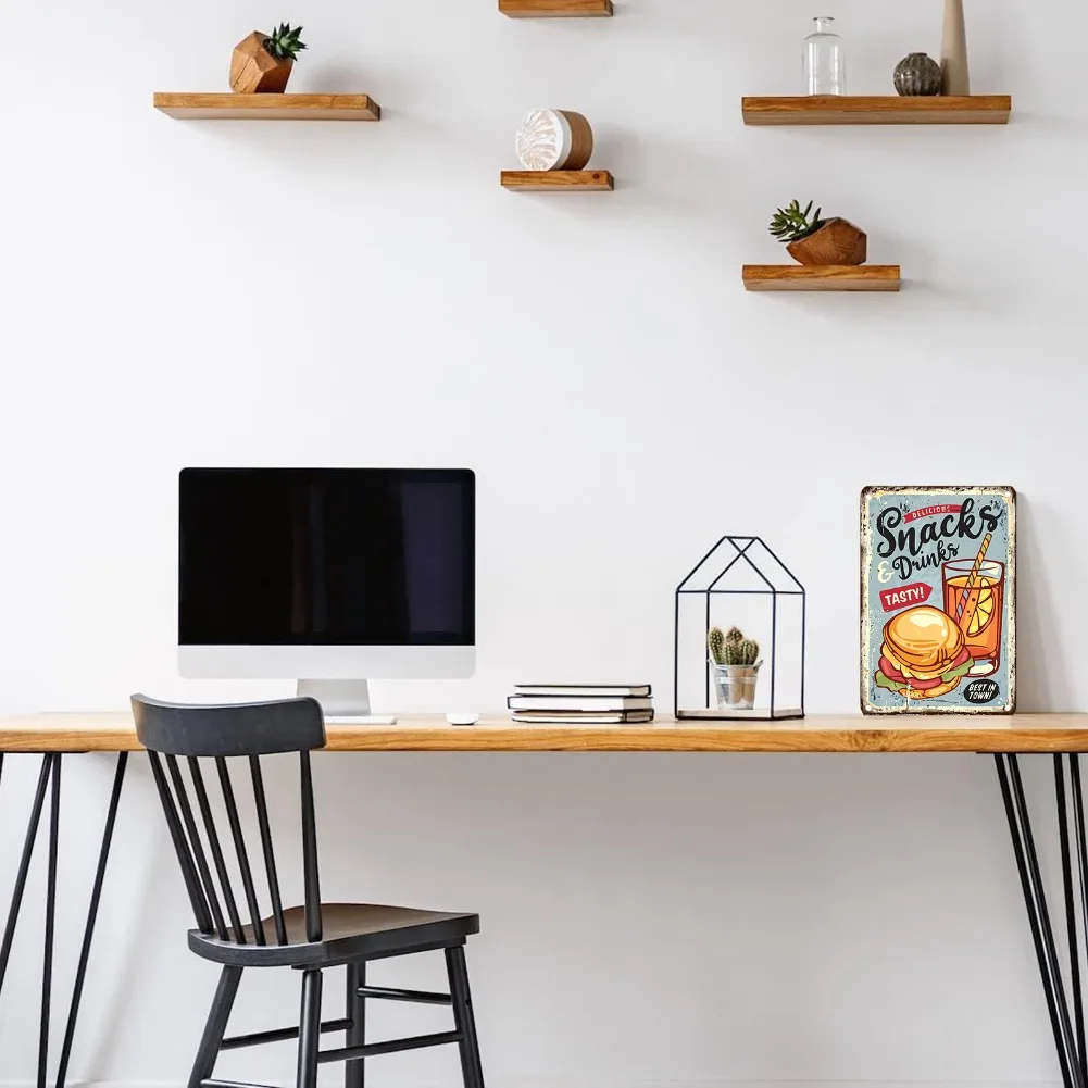 Vintage Food Metal Sign, 12x8  - Food Snacks Easy ulasan dan harga