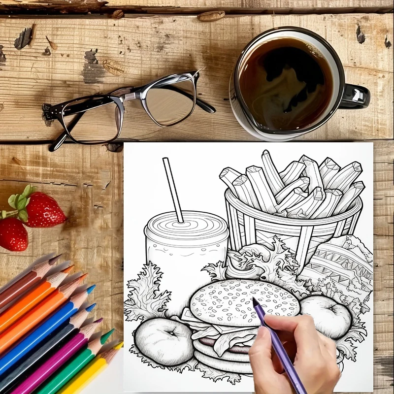 Fast Food Coloring Book for Ad - Food Y Snacks Coloring Book ulasan dan harga